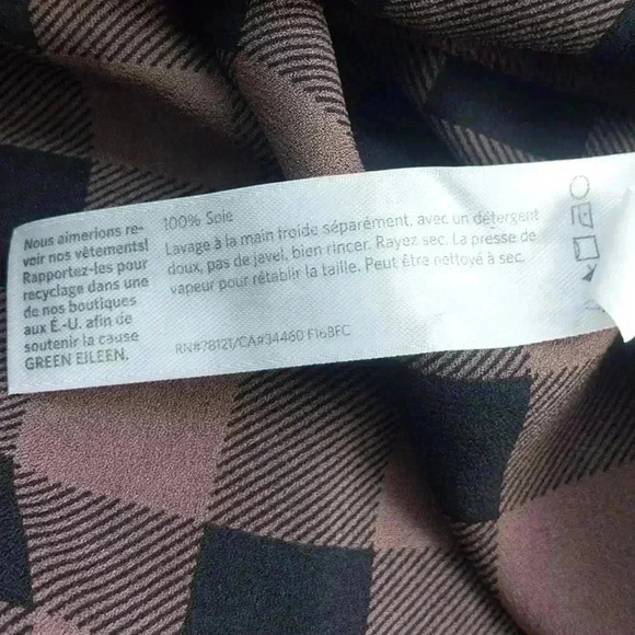 Eileen Fisher 100% Silk Buffalo Check Sleeveless Tunic - Picture 5 of 5